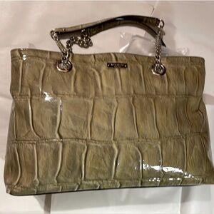 KATE SPADE NY KNIGHTS BRIDGE Patent Olive Green Croc Tote Collection
